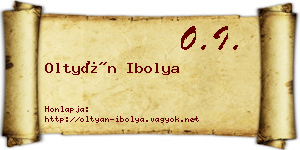 Oltyán Ibolya névjegykártya