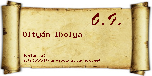 Oltyán Ibolya névjegykártya